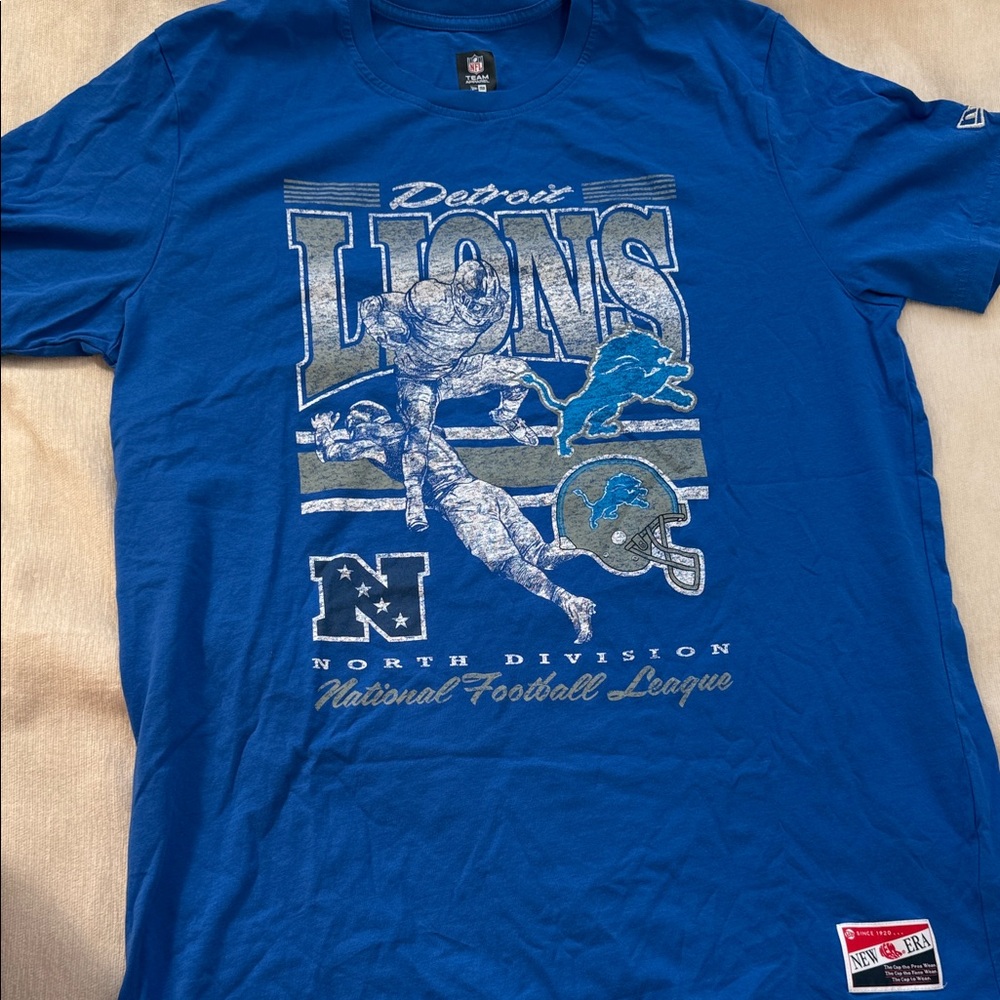 NFL New Era Detroit Lions Blue Graphic Tee